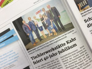Tischlerwerkstätte Kahr feiert 40-Jahr-Jubiläum